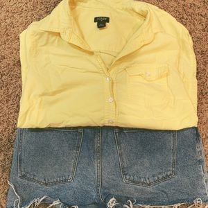 Yellow j crew women’s button down, XXS